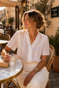 « Blouse blanche broderie anglaise Lola» 🤍