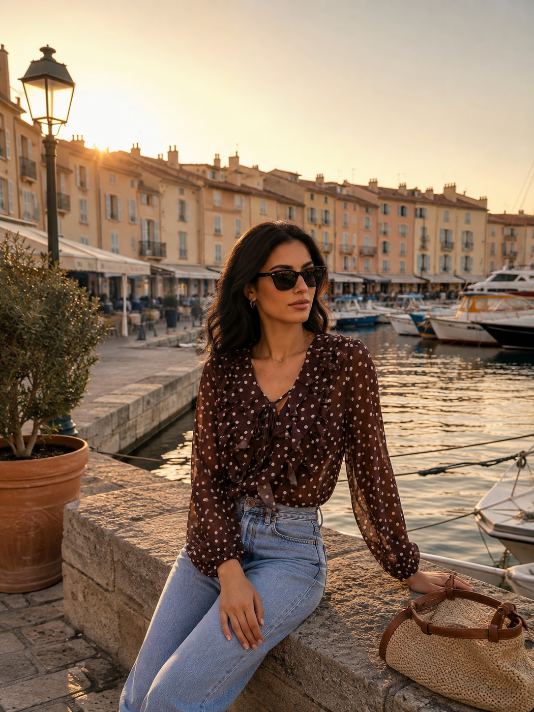« Blouse à pois chocolat Lou» 🤎