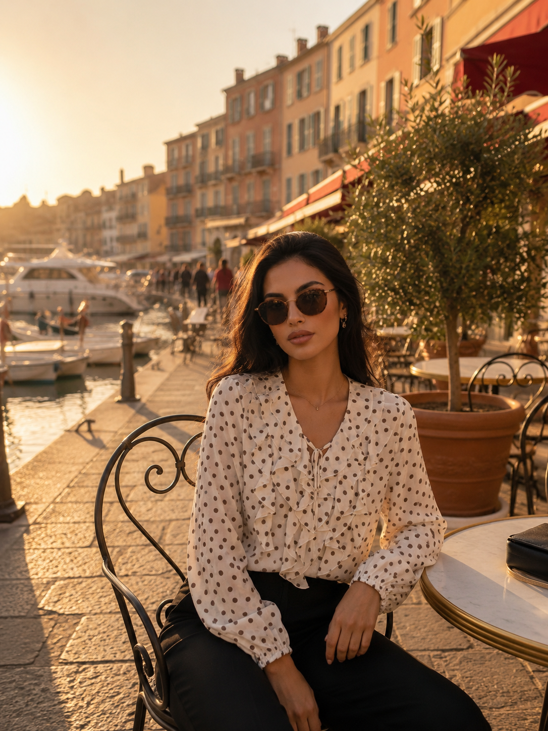 « Blouse à pois beige Elia» 💛