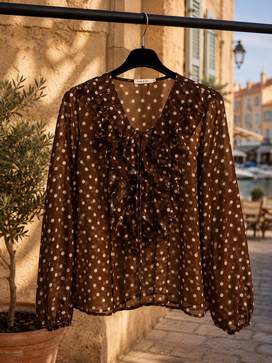 « Blouse à pois chocolat Lou» 🤎
