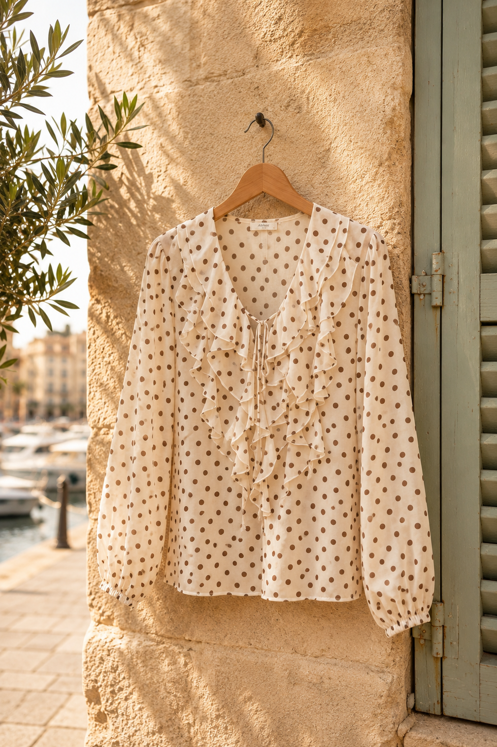 « Blouse à pois beige Elia» 💛