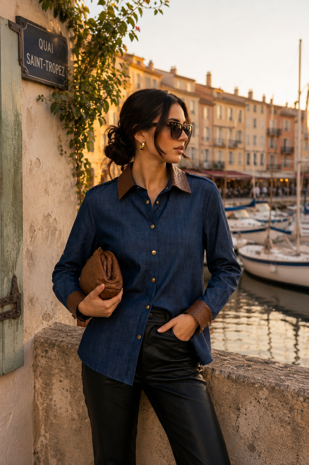 Chemise Romy – bleu & chocolat 🤎