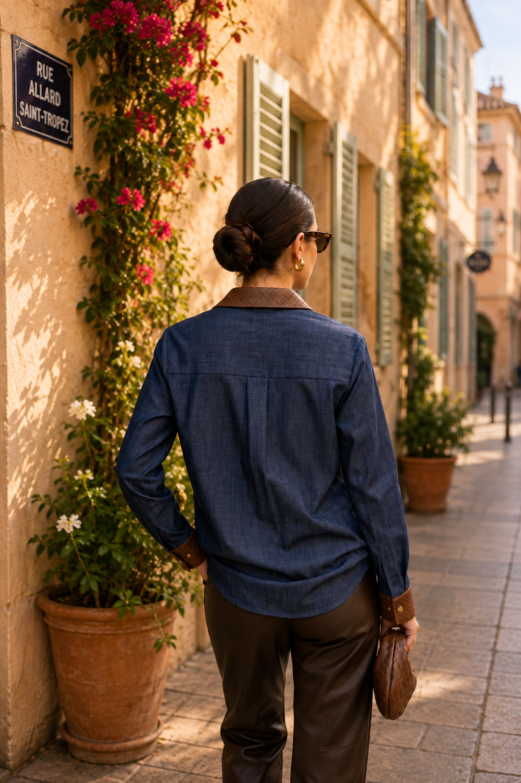 Chemise Romy – bleu & chocolat 🤎